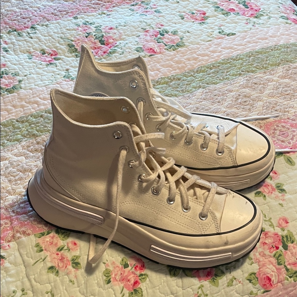Converse Cream High-Top Sneakers